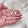 Gold Filled Ring — Stud Earring Heart Design with White Micro Pave — alternate product view — SKU 145705 | Oro Laminado anillo — Stud Earring corazón diseño with blanco Micro Pave — SKU 145705