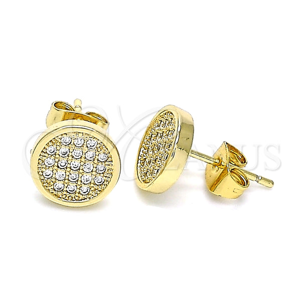 Gold Filled Ring — Stud Earring with White Micro Pave Polished 02. — alternate product view — SKU 145714 | Oro Laminado anillo — Stud Earring with blanco Micro Pave pulido 02. — SKU 145714