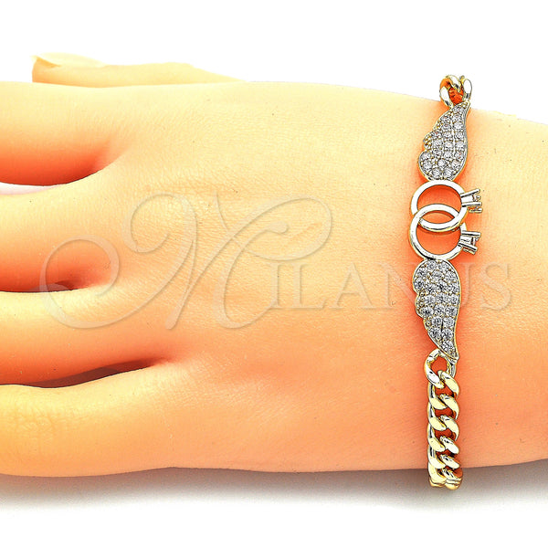 Gold Filled Bracelet — Fancy Bracelet with White Cubic Zirconia Polished 03. — alternate product view — SKU 145723 | Oro Laminado brazalete — elegante Bracelet with blanco Cubic Zirconia pulido 03. — SKU 145723