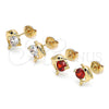 Gold Filled Ring — Stud Earring Dolphin Design with Garnet Cubic Zirconia — alternate product view — SKU 145724 | Oro Laminado anillo — Stud Earring Dolphin diseño with Garnet Cubic Zirconia — SKU 145724