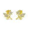 Gold Filled Ring — Stud Earring Angel and Star Design with White — alternate product view — SKU 145730 | Oro Laminado anillo — Stud Earring Angel and estrella diseño with blanco — SKU 145730