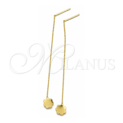 Oro Laminado Stud Earring, Gold Filled Style Angel Design, with White Micro Pave, Polished, Golden Finish, 02.156.0617