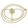 Oro Laminado Pendant Necklace, Gold Filled Style key Design, with White Micro Pave and White Cubic Zirconia, Polished, Golden Finish, 04.156.0431.20 (02 MM Thickness, 20 Inches Length)