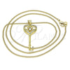 Oro Laminado Pendant Necklace, Gold Filled Style key Design, with White Micro Pave and White Cubic Zirconia, Polished, Golden Finish, 04.156.0431.20 (02 MM Thickness, 20 Inches Length)