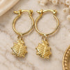 Oro Laminado Small Hoop, Gold Filled Style Ladybug Design, Polished, Golden Finish, 02.32.0560.15