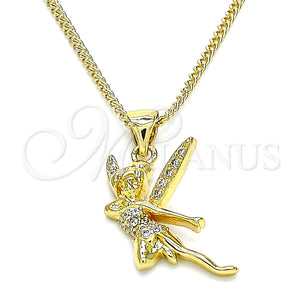 Gold Filled Necklace — Pendant Necklace Angel Design with White Micro Pave — main product view — SKU 145777 | Oro Laminado collar — Pendant Necklace Angel diseño with blanco Micro Pave — SKU 145777