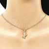 Oro Laminado Pendant Necklace, Gold Filled Style Angel Design, with White Micro Pave, Polished, Golden Finish, 04.156.0445.20 (02 MM Thickness, 20 Inches Length)