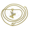 Oro Laminado Pendant Necklace, Gold Filled Style Angel Design, with White Micro Pave, Polished, Golden Finish, 04.156.0445.20 (02 MM Thickness, 20 Inches Length)