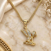 Oro Laminado Pendant Necklace, Gold Filled Style Angel Design, with White Micro Pave, Polished, Golden Finish, 04.156.0445.20 (02 MM Thickness, 20 Inches Length)