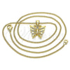 Oro Laminado Pendant Necklace, Gold Filled Style Butterfly Design, with White Cubic Zirconia and White Micro Pave, Polished, Golden Finish, 04.156.0452.20 (02 MM Thickness, 20 Inches Length)