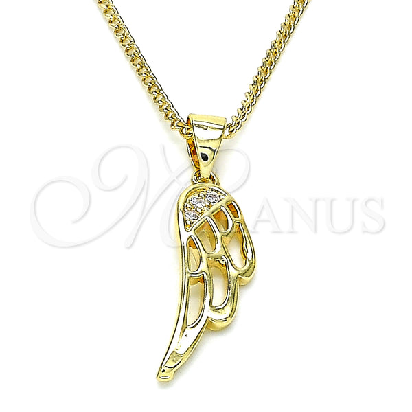 Gold Filled Necklace — Pendant Necklace with White Micro Pave Polished 04. — main product view — SKU 145800 | Oro Laminado collar — Pendant Necklace with blanco Micro Pave pulido 04. — SKU 145800