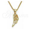 Oro Laminado Pendant Necklace, Gold Filled Style with White Micro Pave, Polished, Golden Finish, 04.156.0460.20 (02 MM Thickness, 20 Inches Length)
