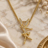 Oro Laminado Pendant Necklace, Gold Filled Style Angel Design, with White Micro Pave, Polished, Golden Finish, 04.156.0461.20 (02 MM Thickness, 20 Inches Length)