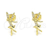 Gold Filled Ring — Stud Earring Angel Design with White Micro Pave — alternate product view — SKU 145803 | Oro Laminado anillo — Stud Earring Angel diseño with blanco Micro Pave — SKU 145803