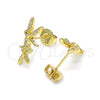 Gold Filled Ring — Stud Earring Angel Design with White Micro Pave — alternate product view — SKU 145803 | Oro Laminado anillo — Stud Earring Angel diseño with blanco Micro Pave — SKU 145803