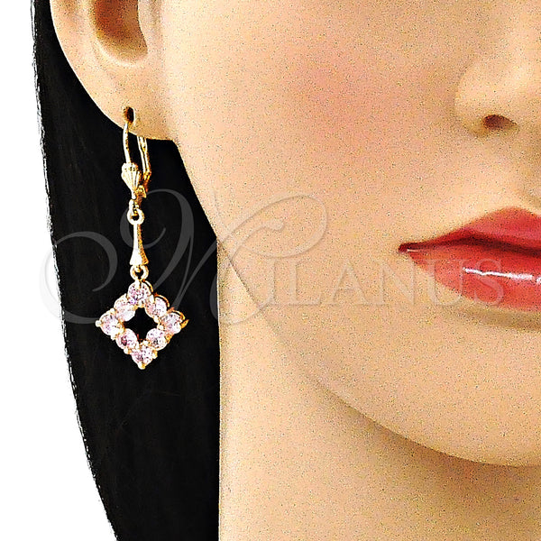 Gold Filled Ring — Long Earring with Pink Cubic Zirconia Polished 02. — alternate product view — SKU 145840 | Oro Laminado anillo — Long Earring with Pink Cubic Zirconia pulido 02. — SKU 145840