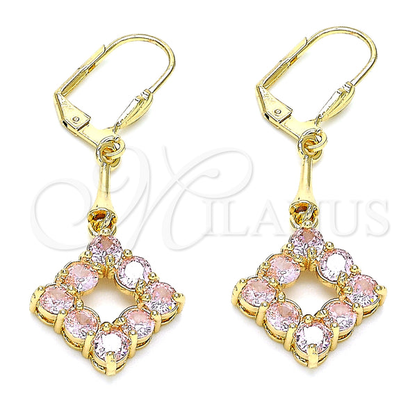 Gold Filled Ring — Long Earring with Pink Cubic Zirconia Polished 02. — main product view — SKU 145840 | Oro Laminado anillo — Long Earring with Pink Cubic Zirconia pulido 02. — SKU 145840
