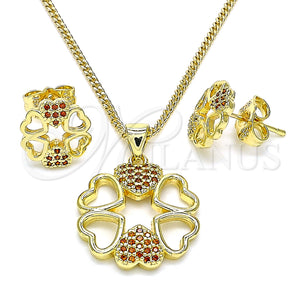 Gold Filled Ring — Earring and Pendant Adult Set Heart Design with — main product view — SKU 145888 | Oro Laminado anillo — Earring and Pendant Adult Set corazón diseño with — SKU 145888