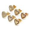 Gold Filled Ring — Stud Earring Heart and Bow Design with Garnet — alternate product view — SKU 145889 | Oro Laminado anillo — Stud Earring corazón and Bow diseño with Garnet — SKU 145889