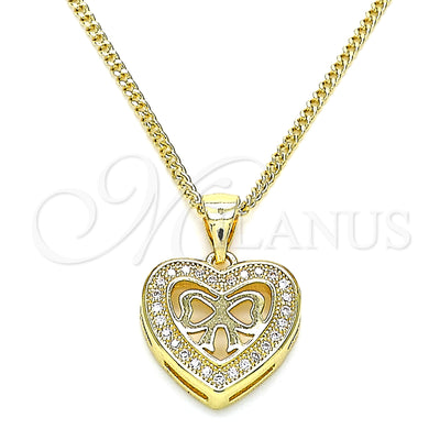 Gold Filled Gold-Filled Heart and Bow Necklace 04.156.0462.20 for wholesale, main product view