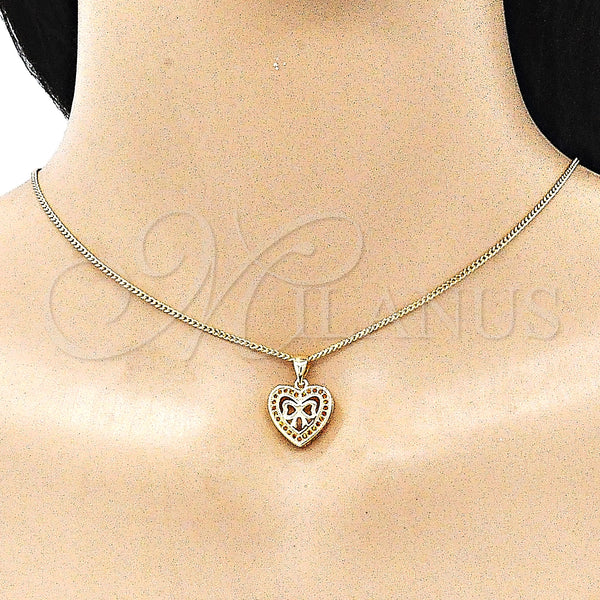 Gold Filled Ring — Earring and Pendant Adult Set Heart and Bow — alternate product view — SKU 145895 | Oro Laminado anillo — Earring and Pendant Adult Set corazón and Bow — SKU 145895