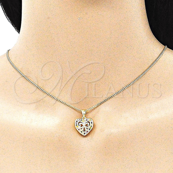 Gold Filled Ring — Earring and Pendant Adult Set Heart and Bow — alternate product view — SKU 145896 | Oro Laminado anillo — Earring and Pendant Adult Set corazón and Bow — SKU 145896