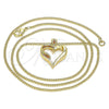Oro Laminado Pendant Necklace, Gold Filled Style Heart Design, with Garnet Micro Pave, Polished, Golden Finish, 04.156.0351.2.20 (02 MM Thickness, 20 Inches Length)