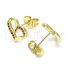 Gold Filled Ring — Stud Earring Heart Design with Garnet Micro Pave — alternate product view — SKU 145904 | Oro Laminado anillo — Stud Earring corazón diseño with Garnet Micro Pave — SKU 145904