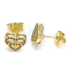 Gold Filled Ring — Stud Earring Heart Design with Garnet Micro Pave — alternate product view — SKU 145909 | Oro Laminado anillo — Stud Earring corazón diseño with Garnet Micro Pave — SKU 145909