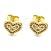 Gold Filled Ring — Stud Earring Heart and Love Design with Garnet — alternate product view — SKU 145933 | Oro Laminado anillo — Stud Earring corazón and Love diseño with Garnet — SKU 145933