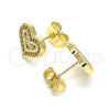 Gold Filled Ring — Stud Earring Heart and Love Design with Garnet — alternate product view — SKU 145933 | Oro Laminado anillo — Stud Earring corazón and Love diseño with Garnet — SKU 145933
