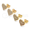 Gold Filled Ring — Stud Earring Heart and Love Design with Garnet — alternate product view — SKU 145933 | Oro Laminado anillo — Stud Earring corazón and Love diseño with Garnet — SKU 145933