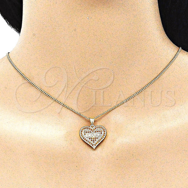 Gold Filled Ring — Earring and Pendant Adult Set Heart and Love — alternate product view — SKU 145936 | Oro Laminado anillo — Earring and Pendant Adult Set corazón and Love — SKU 145936