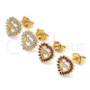 Gold Filled Ring — Stud Earring Mom and Heart Design with Garnet — alternate product view — SKU 145938 | Oro Laminado anillo — Stud Earring Mom and corazón diseño with Garnet — SKU 145938