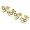 Gold Filled Ring — Stud Earring Heart Design with White Micro Pave — alternate product view — SKU 145944 | Oro Laminado anillo — Stud Earring corazón diseño with blanco Micro Pave — SKU 145944