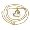 Oro Laminado Pendant Necklace, Gold Filled Style Heart Design, with Garnet Micro Pave, Polished, Golden Finish, 04.156.0103.2.20 (02 MM Thickness, 20 Inches Length)