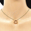 Oro Laminado Pendant Necklace, Gold Filled Style Heart Design, with Garnet Micro Pave, Polished, Golden Finish, 04.156.0131.1.20 (02 MM Thickness, 20 Inches Length)