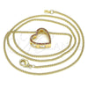 Oro Laminado Pendant Necklace, Gold Filled Style Heart Design, with Garnet Micro Pave, Polished, Golden Finish, 04.156.0131.1.20 (02 MM Thickness, 20 Inches Length)