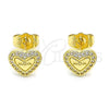 Gold Filled Ring — Stud Earring Mom and Heart Design with White — alternate product view — SKU 145955 | Oro Laminado anillo — Stud Earring Mom and corazón diseño with blanco — SKU 145955