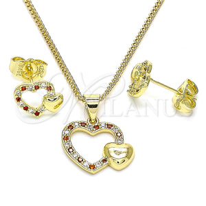 Gold Filled Ring — Earring and Pendant Adult Set Heart Design with — main product view — SKU 145956 | Oro Laminado anillo — Earring and Pendant Adult Set corazón diseño with — SKU 145956