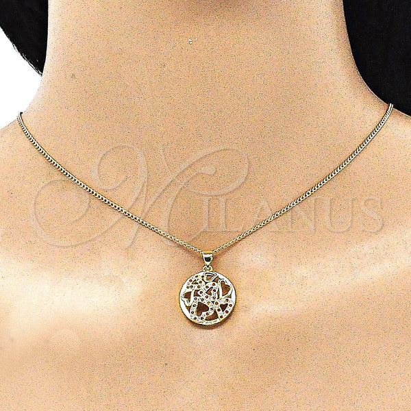 Gold Filled Ring — Earring and Pendant Adult Set Heart Design with — alternate product view — SKU 145974 | Oro Laminado anillo — Earring and Pendant Adult Set corazón diseño with — SKU 145974