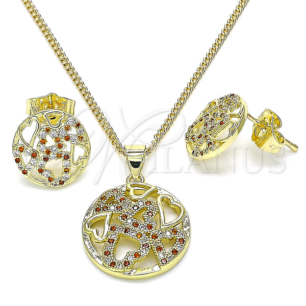 Gold Filled Ring — Earring and Pendant Adult Set Heart Design with — main product view — SKU 145974 | Oro Laminado anillo — Earring and Pendant Adult Set corazón diseño with — SKU 145974