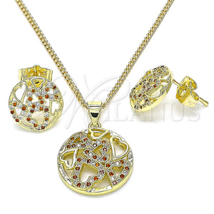 Gold Filled Ring — Earring and Pendant Adult Set Heart Design with — main product view — SKU 145974 | Oro Laminado anillo — Earring and Pendant Adult Set corazón diseño with — SKU 145974