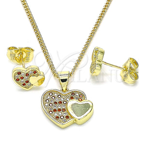 Gold Filled Ring — Earring and Pendant Adult Set Heart Design with — main product view — SKU 145975 | Oro Laminado anillo — Earring and Pendant Adult Set corazón diseño with — SKU 145975