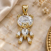 Oro Laminado Fancy Pendant, Gold Filled Style Teddy Bear Design, with White Cubic Zirconia, Polished, Golden Finish, 05.341.0050