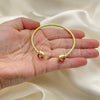Oro Laminado Individual Bangle, Gold Filled Style with Garnet Cubic Zirconia and White Micro Pave, Polished, Golden Finish, 07.341.0019.2 (04 MM Thickness, One size fits all)