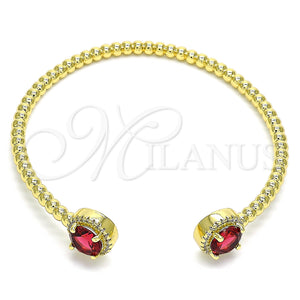 Gold Filled Jewelry — Individual Bangle with Garnet Cubic Zirconia and White — main product view — SKU 145996 | Oro Laminado joyería — Individual Bangle with Garnet Cubic Zirconia and blanco — SKU 145996