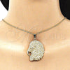 Oro Laminado Fancy Pendant, Gold Filled Style Eagle Design, with White Crystal, Polished, Golden Finish, 05.213.0123