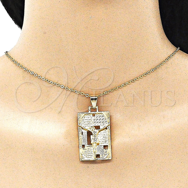 Gold Filled Pendant — Fancy Pendant Jesus Design Polished 05. — alternate product view — SKU 146029 | Oro Laminado dije — elegante Pendant Jesus diseño pulido 05. — SKU 146029