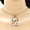 Oro Laminado Fancy Pendant, Gold Filled Style Jesus Design, Polished, Golden Finish, 05.213.0127